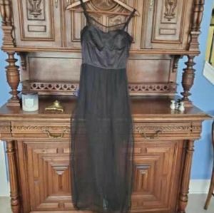 Black romper with sheer long tulle skirt 4